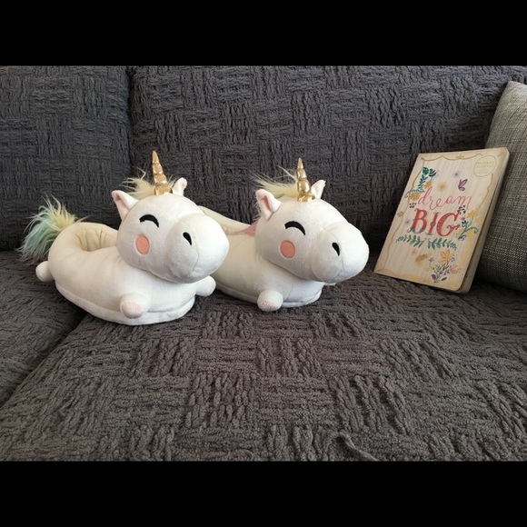 COPY - Unicorn Womens Light Up Plush Slippers with Remote - Picture 2 of 7